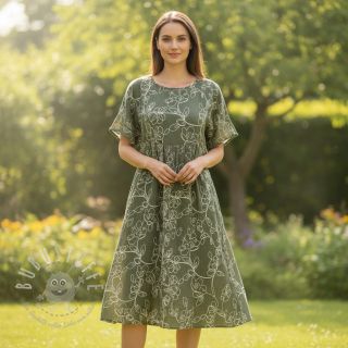 Double gauze/musselin EMBROIDERY Climbing flowers pickle