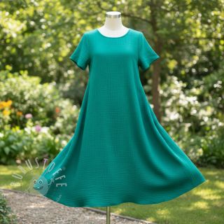 Double gauze/musselin dark teal