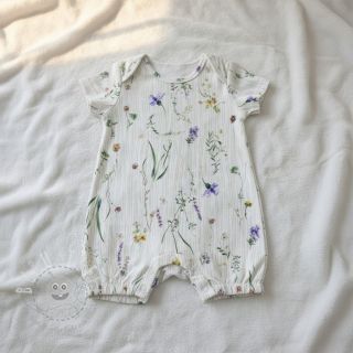 Double gauze/musselin French flowers natural digital print