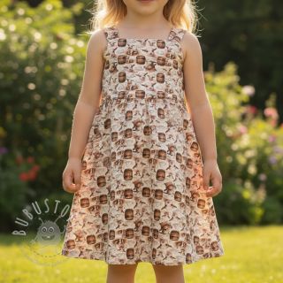 Double gauze/musselin Little farm animals design D digital print