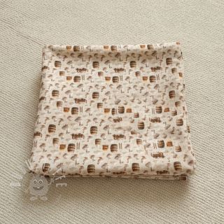 Double gauze/musselin Little farm animals design C digital print