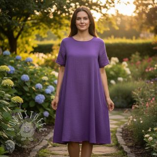 Double gauze/musselin violet ORGANIC