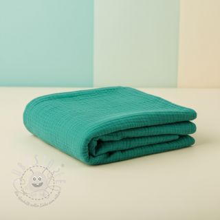 Double gauze/musselin dark teal ORGANIC