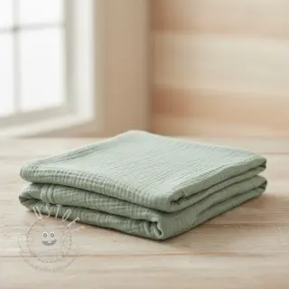 Double gauze/musselin dark mint ORGANIC