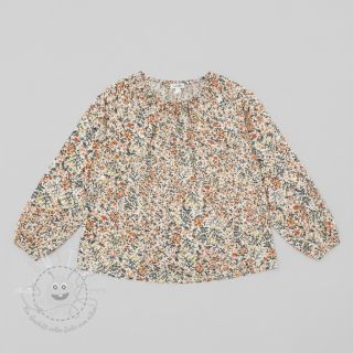 Double gauze/musselin Oldstyle flowers white digital print