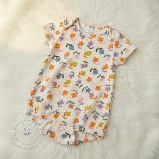 Double gauze/musselin Retro flowie ecru