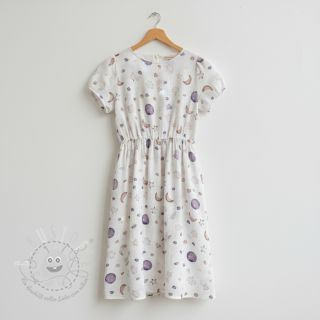 Double gauze/musselin Moon white digital print ORGANIC