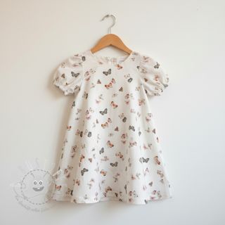 Double gauze/musselin Butterflies white digital print