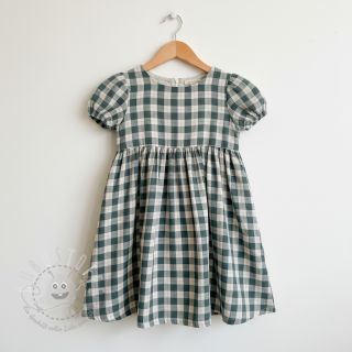 Double gauze/musselin Double sided CHECKS MINI cyan