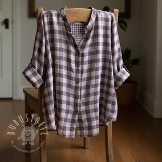 Double gauze/musselin Double sided CHECKS MINI grape