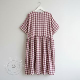 Double gauze/musselin Double sided CHECKS MINI rosewood