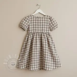 Double gauze/musselin Double sided CHECKS MINI sand