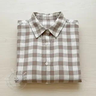 Double gauze/musselin Double sided CHECKS MINI sand