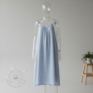 Double gauze/musselin YARN DYED Stripes light blue