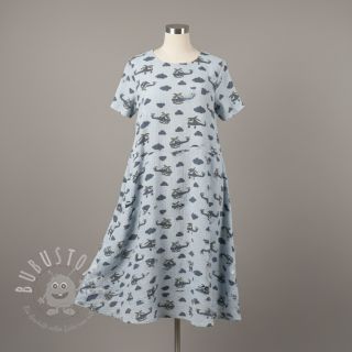 Double gauze/musselin Helicopters light blue