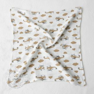 Double gauze/musselin Helicopters off white