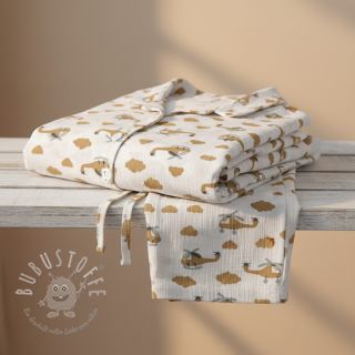 Double gauze/musselin Helicopters off white