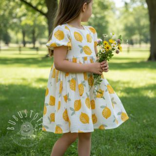 Double gauze/musselin Lemons white