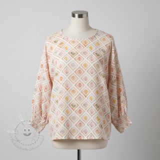 Double gauze/musselin Geo watercolour mauve digital print