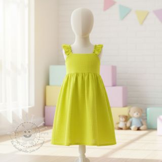 Double gauze/musselin NEON YELLOW ORGANIC