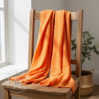 Double gauze/musselin NEON ORANGE ORGANIC