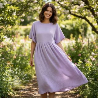 Double gauze/musselin bright violet