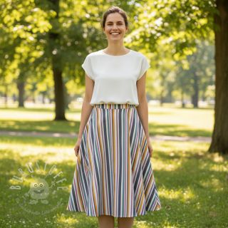 Double gauze/musselin yarn dyed Stripe purple