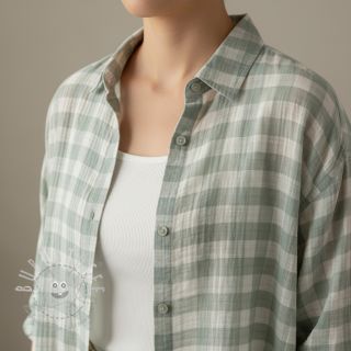 Double gauze/musselin Double sided CHECKS MINI nile