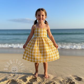 Double gauze/musselin Double sided CHECKS MINI ochre