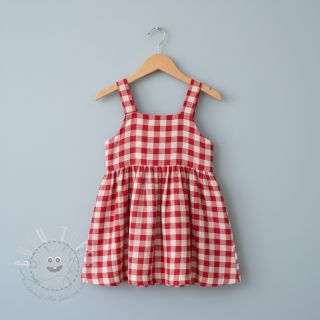 Double gauze/musselin Double sided CHECKS MINI red