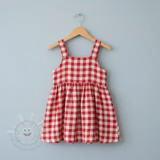Double gauze/musselin Double sided CHECKS MINI red
