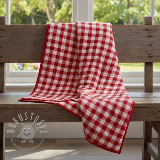 Double gauze/musselin Double sided CHECKS MINI red