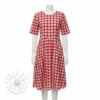 Double gauze/musselin Double sided CHECKS MINI red