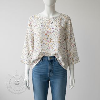 Double gauze/musselin Lovely meadow white