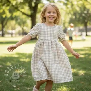Double gauze/musselin Double sided CHECKS MINI beige