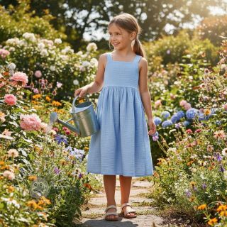 Double gauze/musselin blue heaven ORGANIC