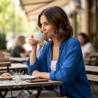 Double gauze/musselin cobalt