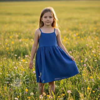 Double gauze/musselin cobalt ORGANIC