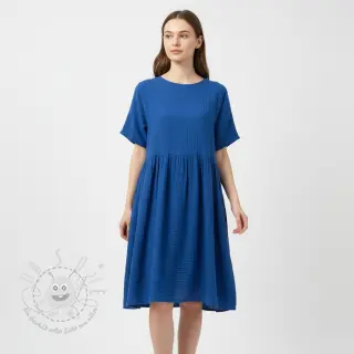 Double gauze/musselin cobalt ORGANIC