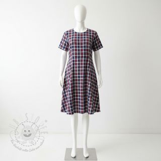 Double gauze/musselin Double sided Checks navy