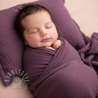 Double gauze/musselin aubergine