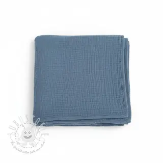 Double gauze/musselin jeans blue