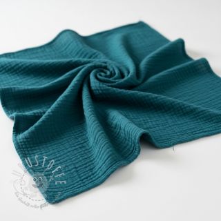 Double gauze/musselin petrol