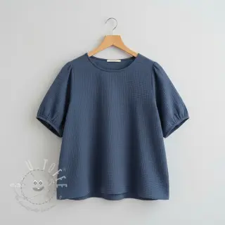 Double gauze/musselin jeans blue ORGANIC