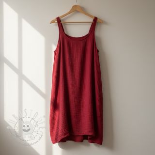 Double gauze/musselin red ORGANIC