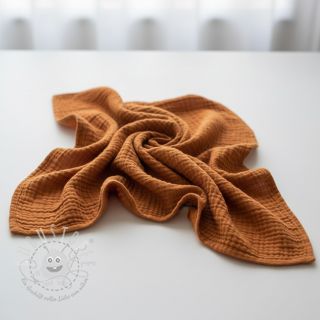 Double gauze/musselin brique ORGANIC