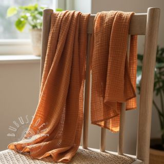 Double gauze/musselin brique ORGANIC