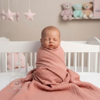 Double gauze/musselin soft rose ORGANIC