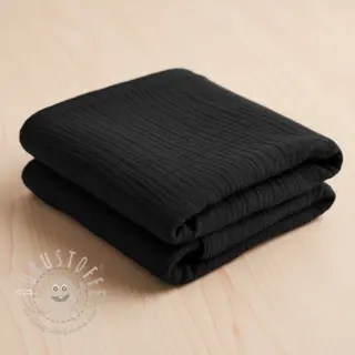 Double gauze/musselin black