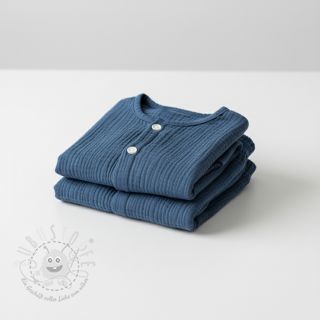 Double gauze/musselin indigo